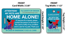 Load image into Gallery viewer, PET EMERGENCY CARD & key tag - in case of emergency - contact card - my pets are home alone - dog home alone - cat home alone - plastic