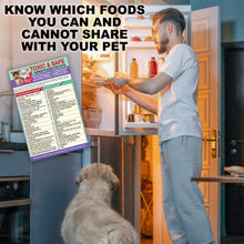 Load image into Gallery viewer, Magnetic List of Toxic Safe Harmful Foods for Pets - Dog Cat Feeding Chart - People Food Dogs Cats Should Not Eat - Chart Decorative Magnets - Pet Safety - Pet Adoption Essentials Gift 5.5 x 8.5 inches