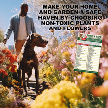 Load image into Gallery viewer, Magnetic List Toxic Safe Plants Flowers for Pets - Dog Cat Chart - Plants Flowers Dogs Cats Should Not Eat - Chart Decorative Magnets - Pet Safety - Pet Adoption Essentials Gift 5.5 x 8.5 inches