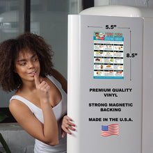 Load image into Gallery viewer, Magnetic List of Toxic Harmful Foods for Pets - Dog Cat Feeding Chart - People Food Dogs Cats Should Not Eat - Chart Decorative Magnets - Pet Safety - Pet Adoption Essentials Gift 5.5 x 8.5 inches