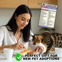 Load image into Gallery viewer, Magnetic List of Toxic Safe Harmful Foods for Pets - Dog Cat Feeding Chart - People Food Dogs Cats Should Not Eat - Chart Decorative Magnets - Pet Safety - Pet Adoption Essentials Gift 5.5 x 8.5 inches