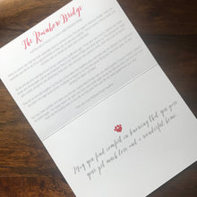 Load image into Gallery viewer, Pet Sympathy Card Rainbow Bridge Bereavement Condolence for Dog, Cat, Rabbit – 5”x7” card with envelope