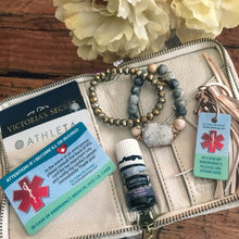 Load image into Gallery viewer, Medical ICE Alert In Case of Emergency Allergy Safety I.D. Identification Plastic Wallet Card and Key tag - optional sharpie or complete kit