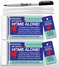 Load image into Gallery viewer, DOG EMERGENCY CARD & key tag - in case of emergency - contact card - my pets are home alone - dog home alone - plastic
