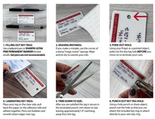 Load image into Gallery viewer, PET EMERGENCY 2 pk. premium key tags - in case of emergency - contact card - my pet is home alone - dog cat home alone - key chain - plastic