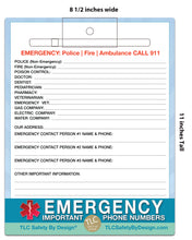 Load image into Gallery viewer, Dry Erase Emergency Contact Call List Whiteboard for Refrigerator - 81/2” x 11” Magnetic Board with Marker for Family Fridge with Dry Erase Pen