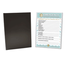 Load image into Gallery viewer, 2 Premium Emergency Contact Cards &amp; 1 Magnetic Sleeve Large Format 8.5” x 11” Pastel Doctor Approved Refrigerator Important Phone Numbers Call List
