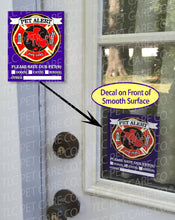 Load image into Gallery viewer, PET FIRE EMERGENCY Home Alone Safety Alert Rescue Emergency Pets Kids 4&quot; x 5&quot; Window Decals Clings-Behind the Glass &amp; Front of Surface
