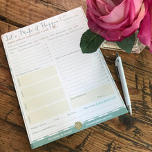 Load image into Gallery viewer, 8.5 x 11 DAILY PLANNER Tear Off Pad Task To Do List Appointments Productivity Schedule Organizer Goal Tracker &amp; Emergency Contact Call Card

