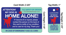 Load image into Gallery viewer, DOG EMERGENCY CARD &amp; key tag - in case of emergency - contact card - my pets are home alone - dog home alone - plastic
