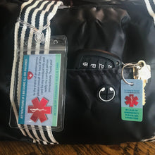 Load image into Gallery viewer, Medical ICE Alert In Case of Emergency Allergy Safety I.D. Identification Plastic Wallet Card and Key tag - optional sharpie or complete kit
