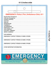 Load image into Gallery viewer, Dry Erase Emergency Contact Call List Whiteboard for Refrigerator - 81/2” x 11” Magnetic Board with Marker for Family Fridge with Dry Erase Pen
